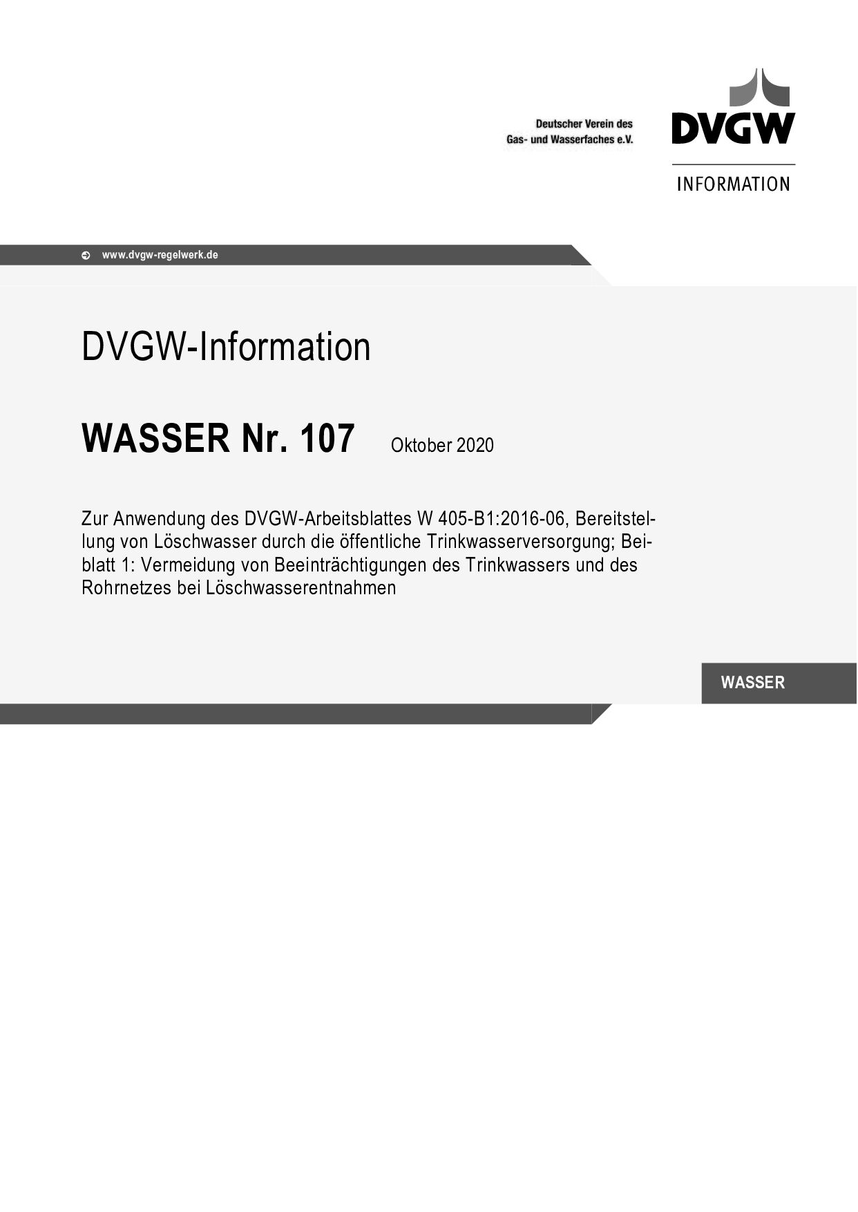 DVGW W Information Nr 107:2020-10