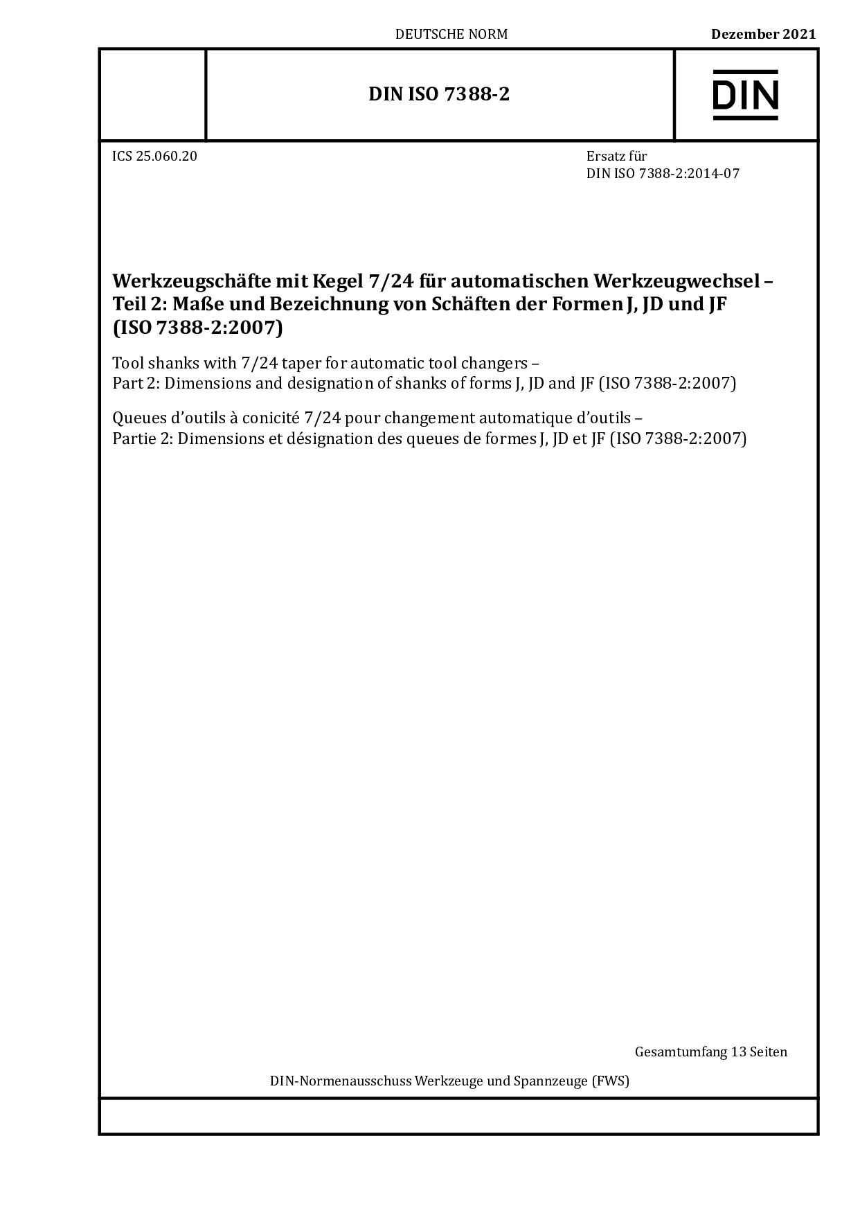 DIN ISO 7388-2:2021-12封面图