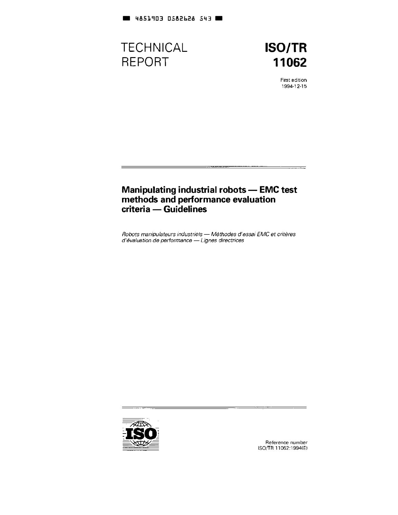 ISO/TR 11062:1994封面图