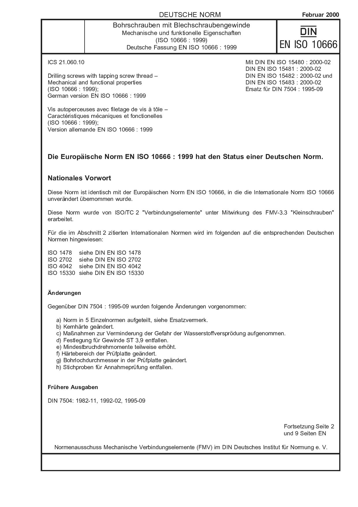 DIN EN ISO 10666:2000-02封面图