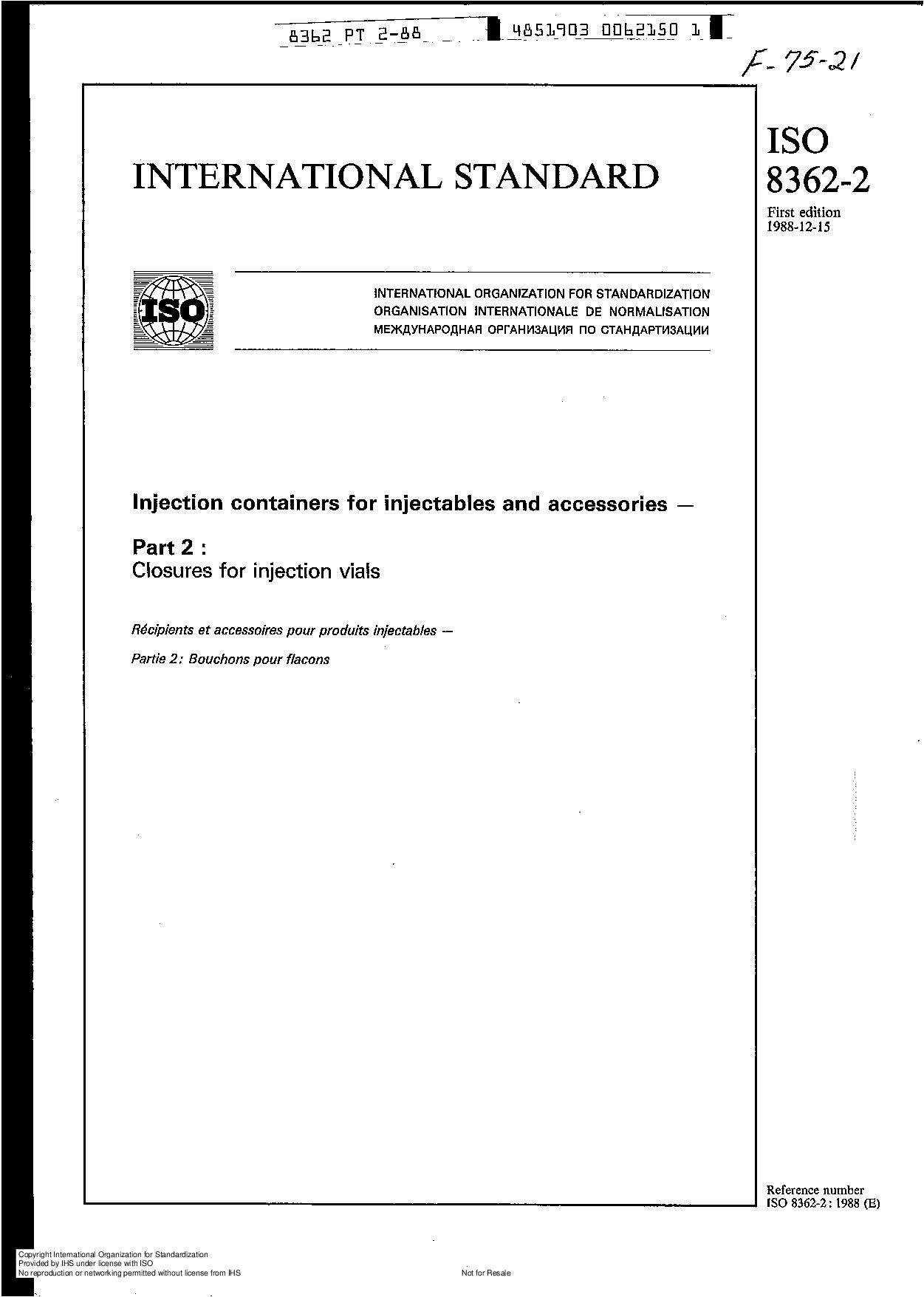 ISO 8362-2:1988封面图