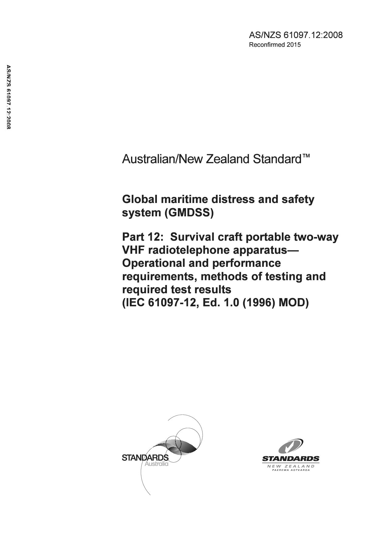 AS/NZS 61097.12:2008(R2015)封面图