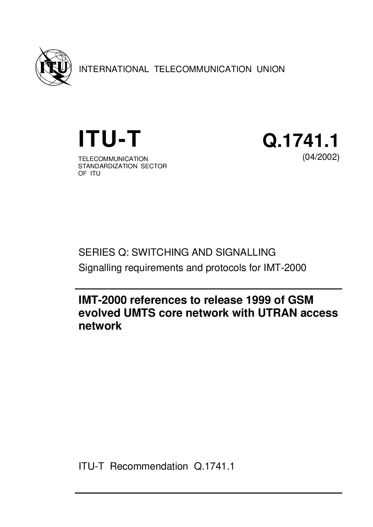 ITU-T Q.1741.1-2002封面图