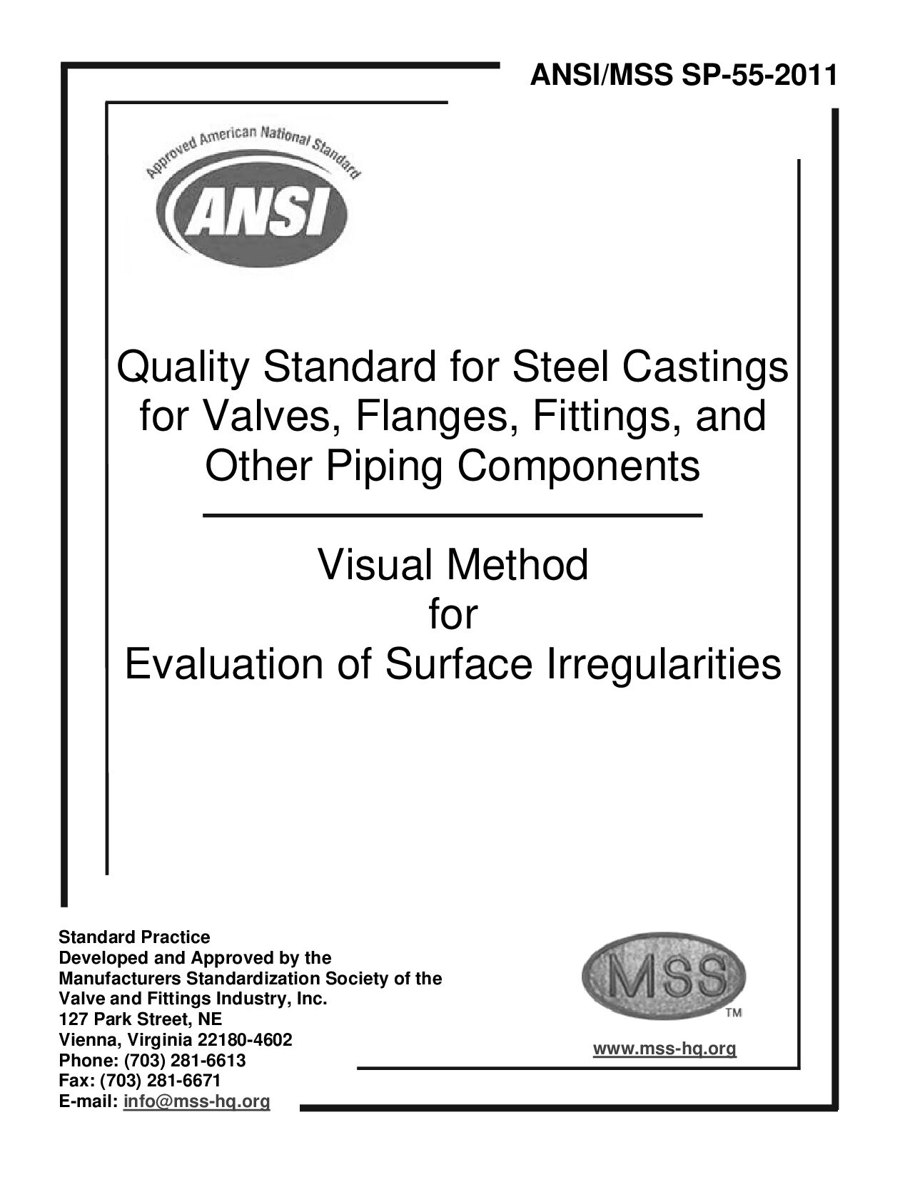 MSS SP-55-2011封面图