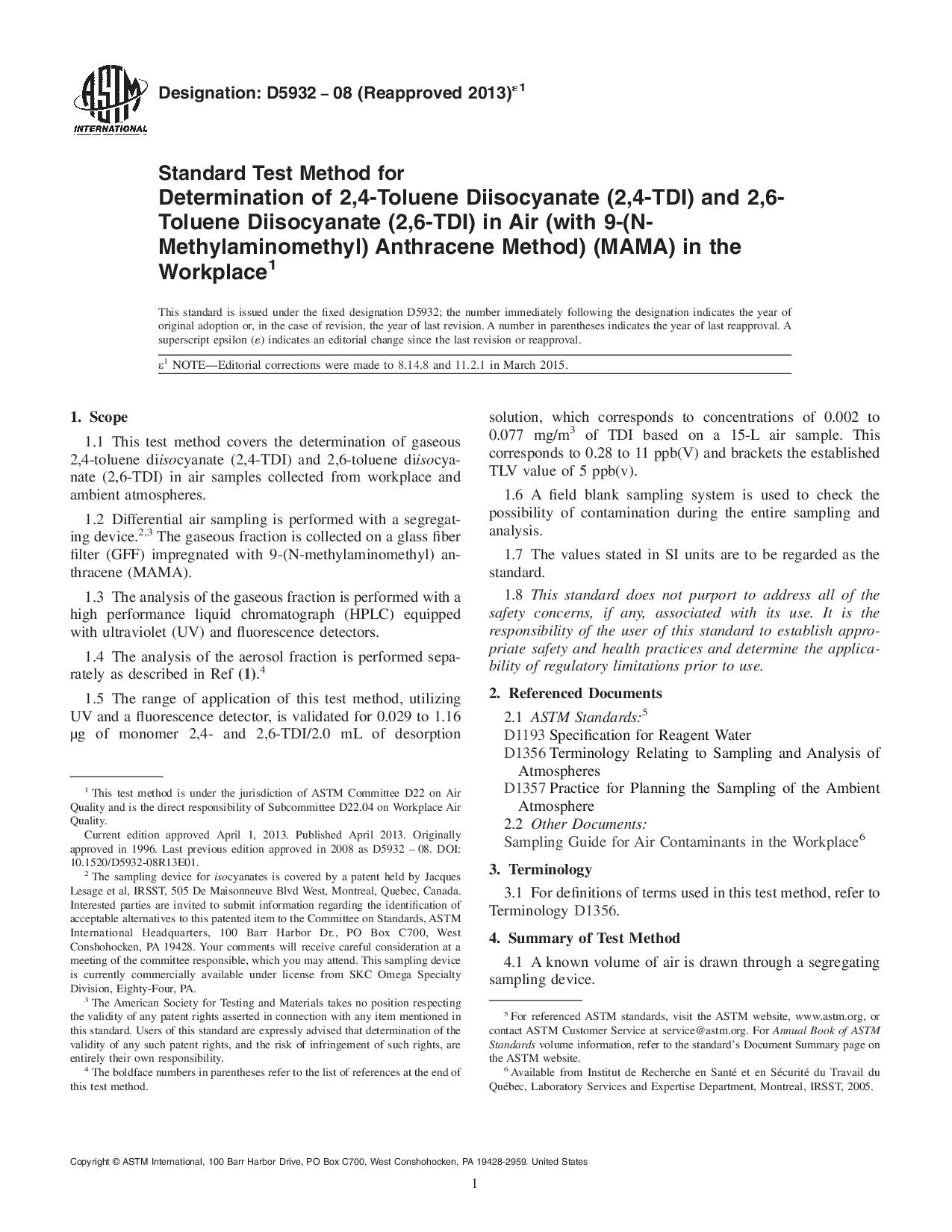 ASTM D5932-08(2013)e1封面图