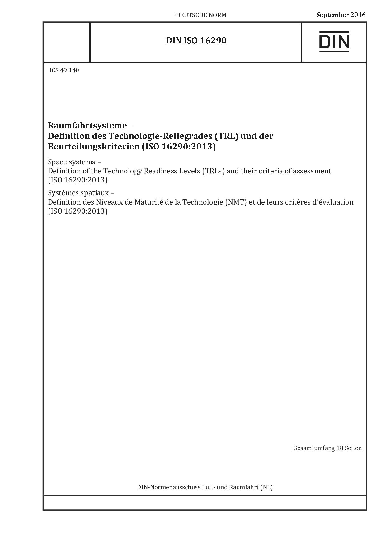 DIN ISO 16290:2016-09封面图