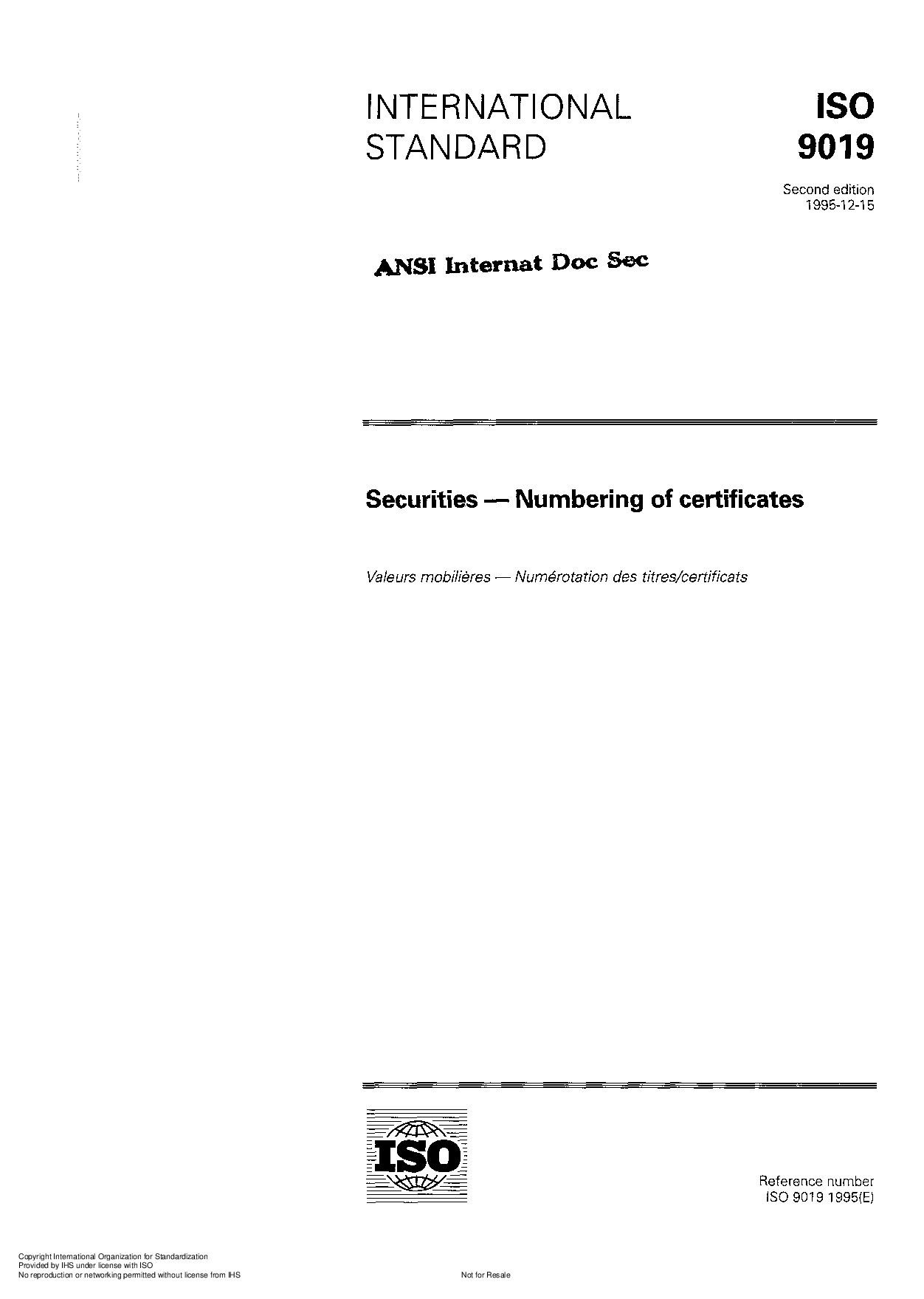 ISO 9019:1995封面图