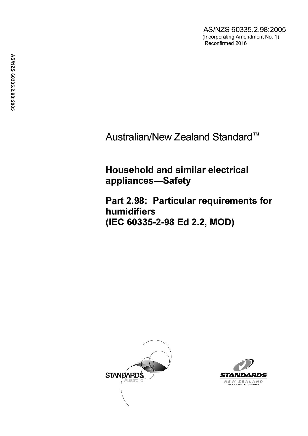 AS/NZS 60335.2.98:2005(R2016)封面图
