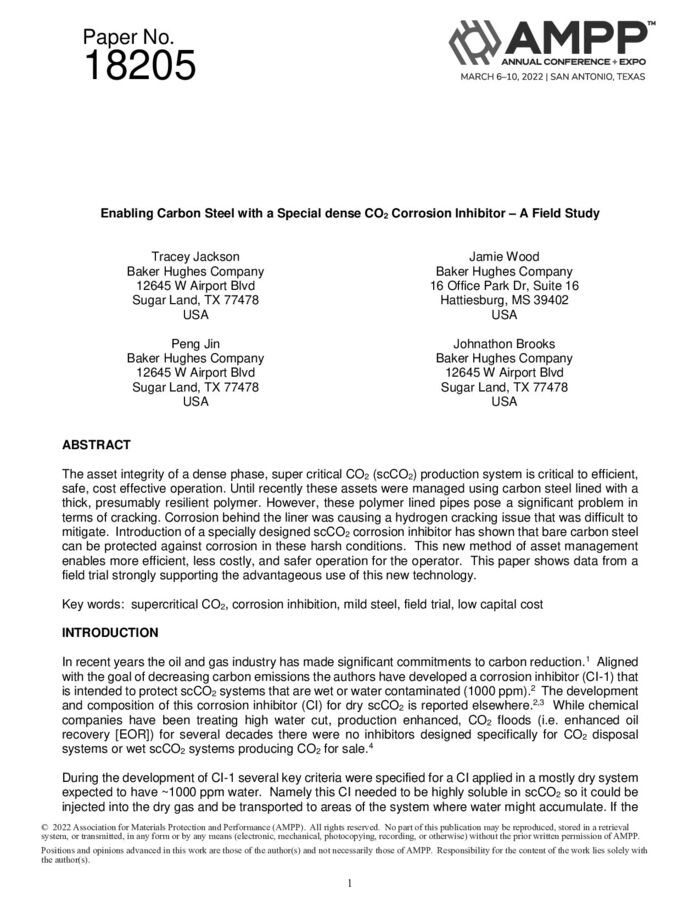 AMPP Paper 18205-2022 AMPP Paper 18205-2022 标准全文
