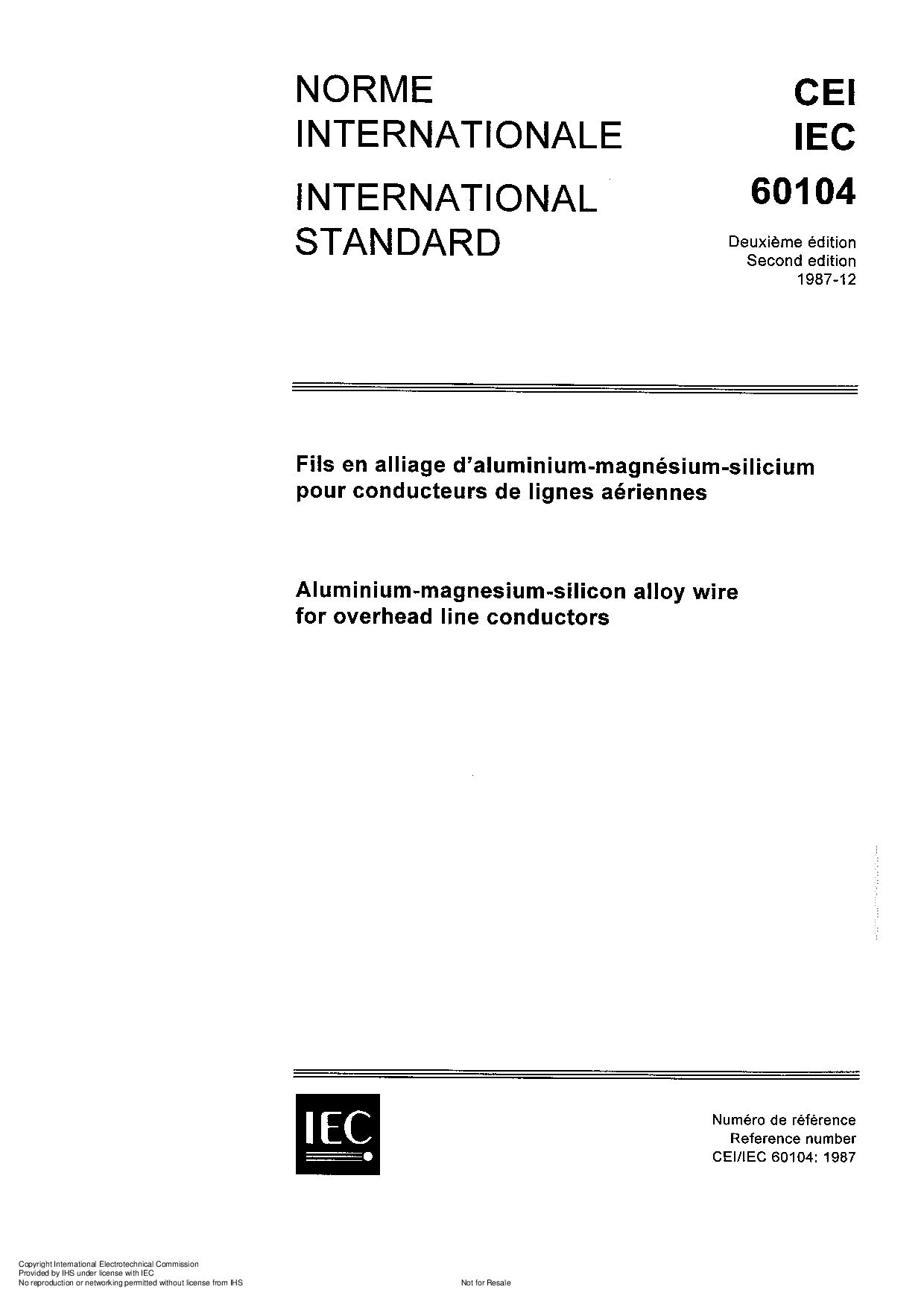 IEC 60104:1987封面图