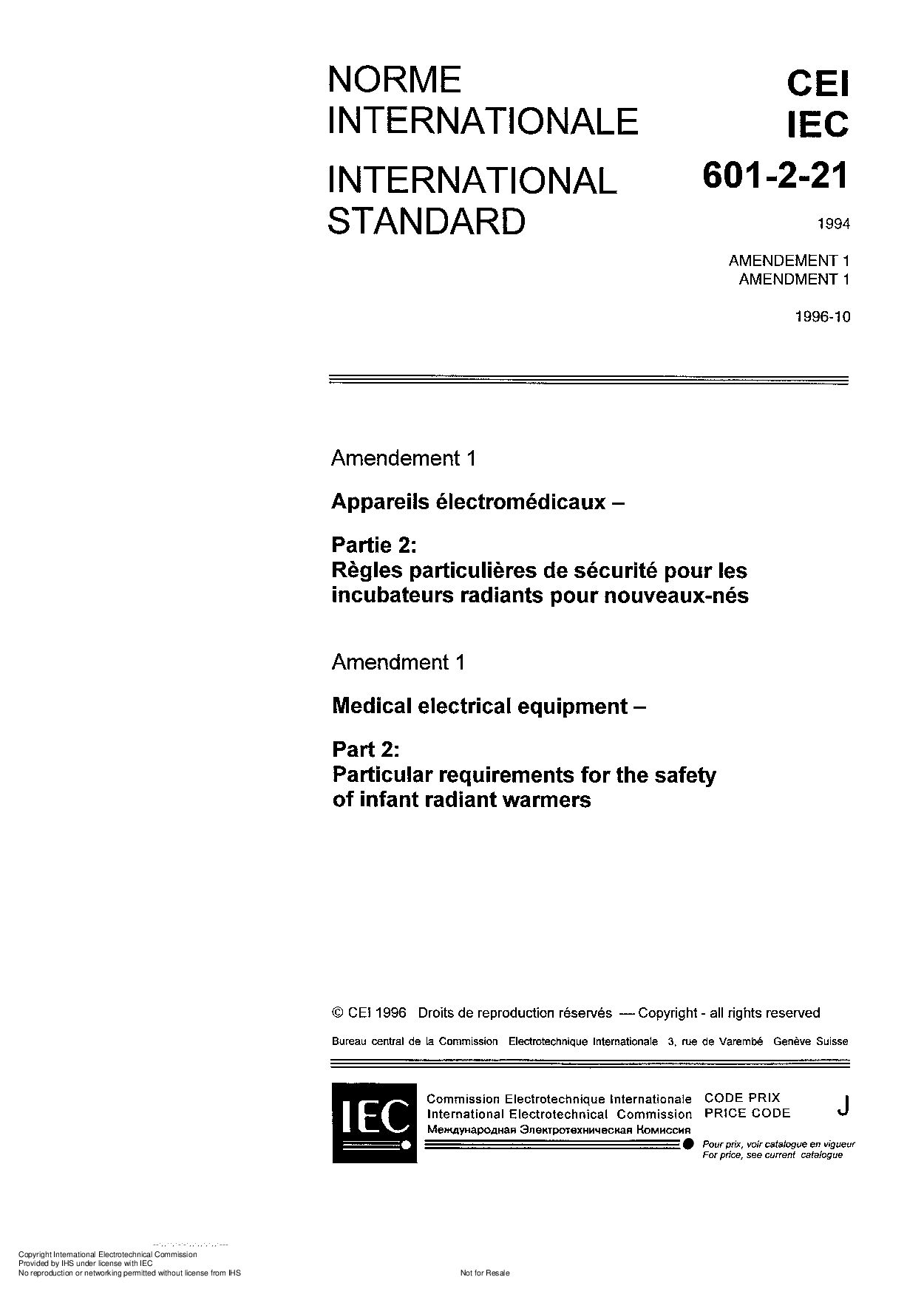 IEC 60601-2-21-1994
