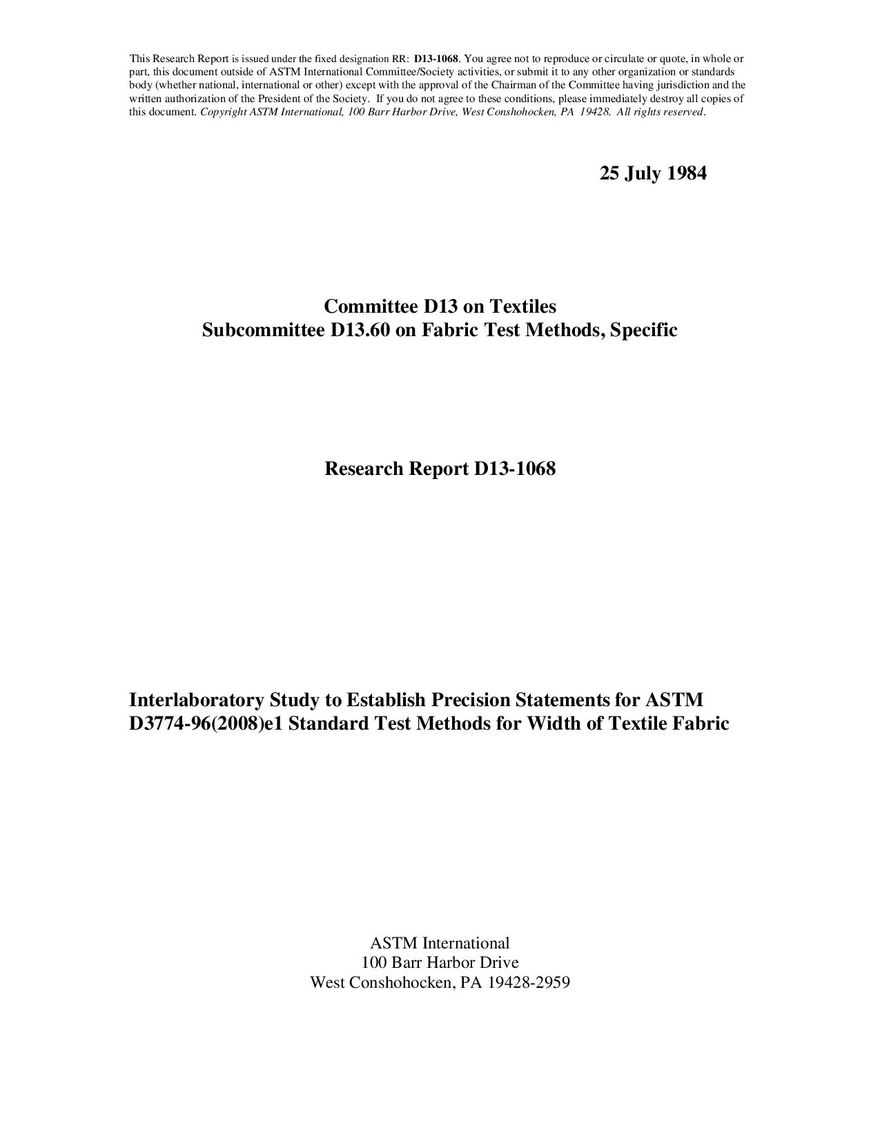 ASTM RR-D13-1068 1984封面图