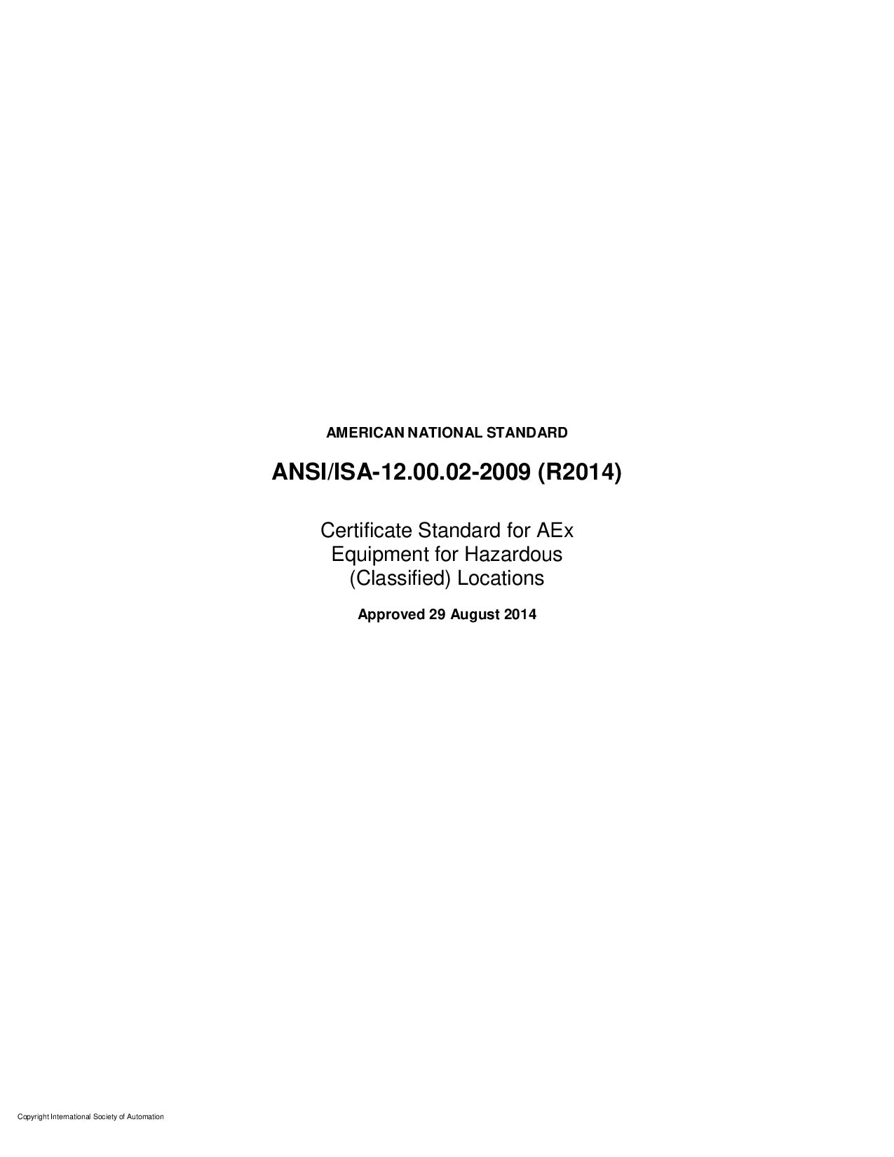 ANSI/ISA 12.00.02-2009(2014)