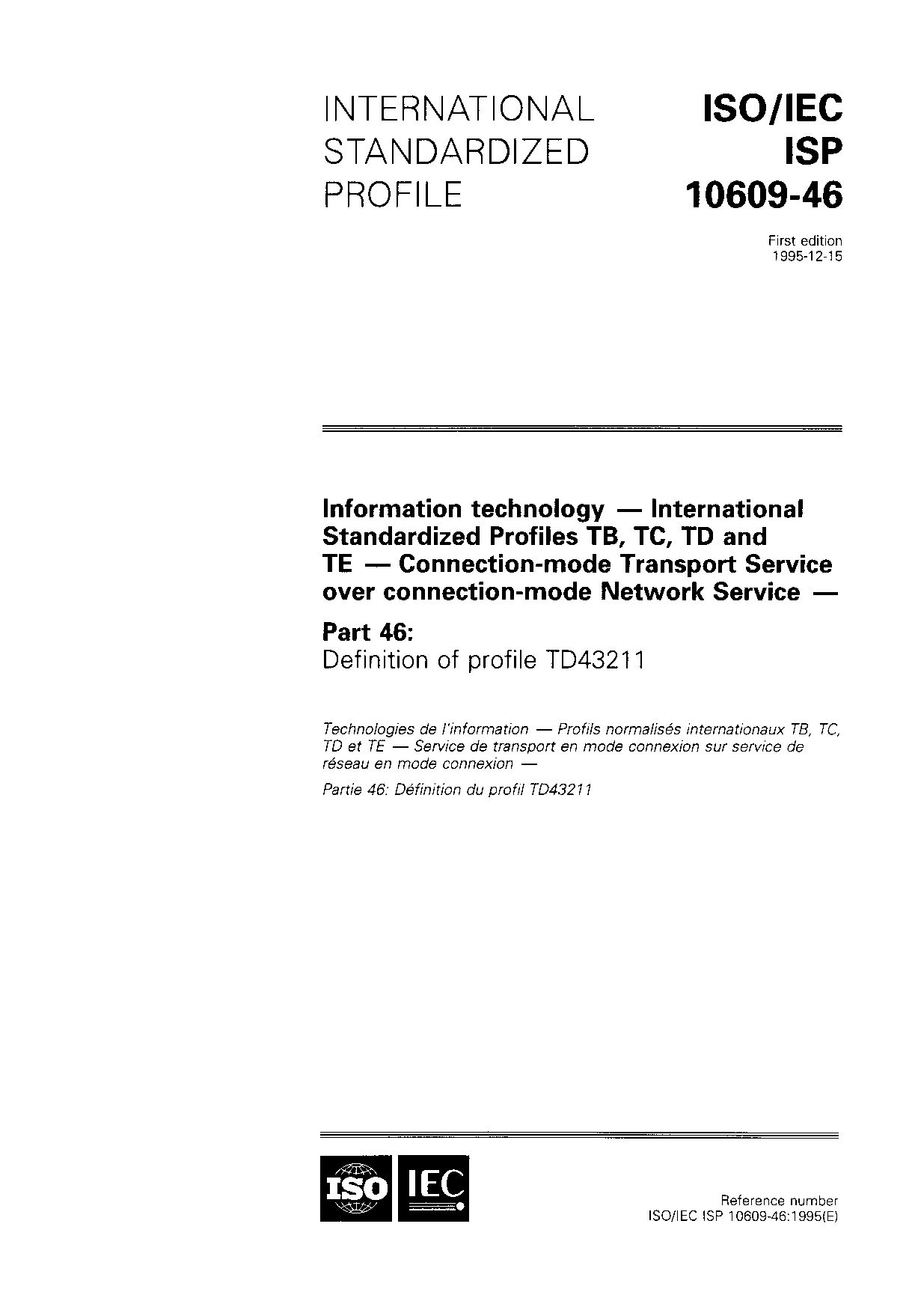 ISO/IEC ISP 10609-46:1995