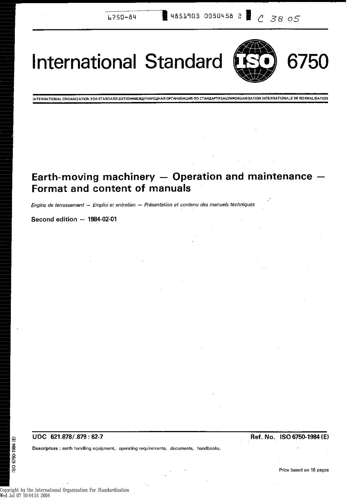 ISO 6750:1984封面图
