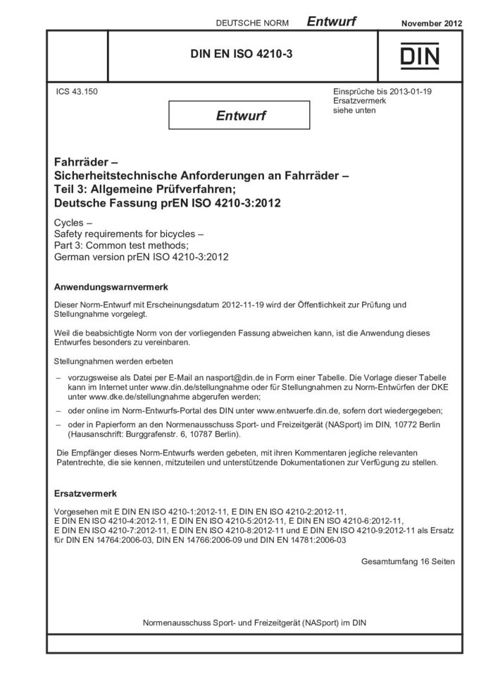 DIN EN ISO 4210-3 E:2012-11封面图