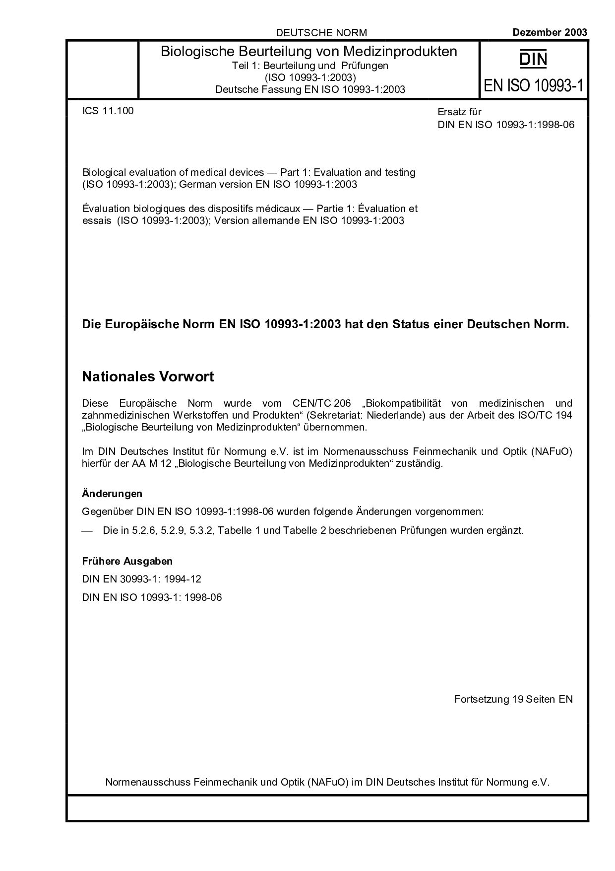 DIN ISO 10993-1:2003-12封面图