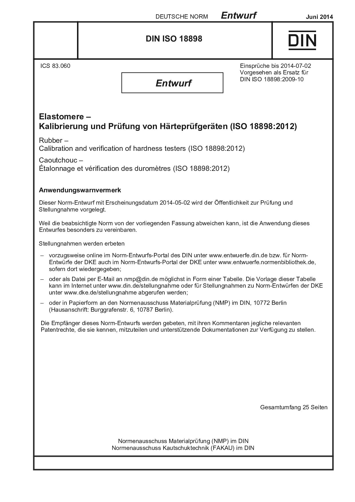 DIN ISO 18898 E:2014-06封面图