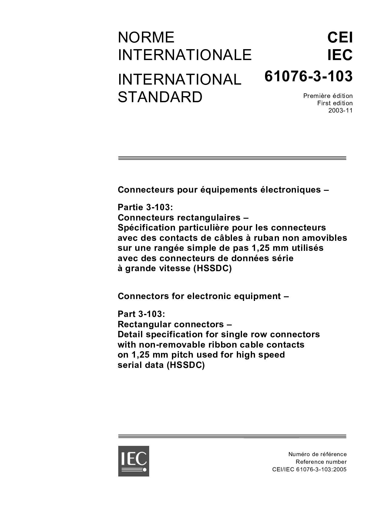IEC 61076-3-103:2003封面图