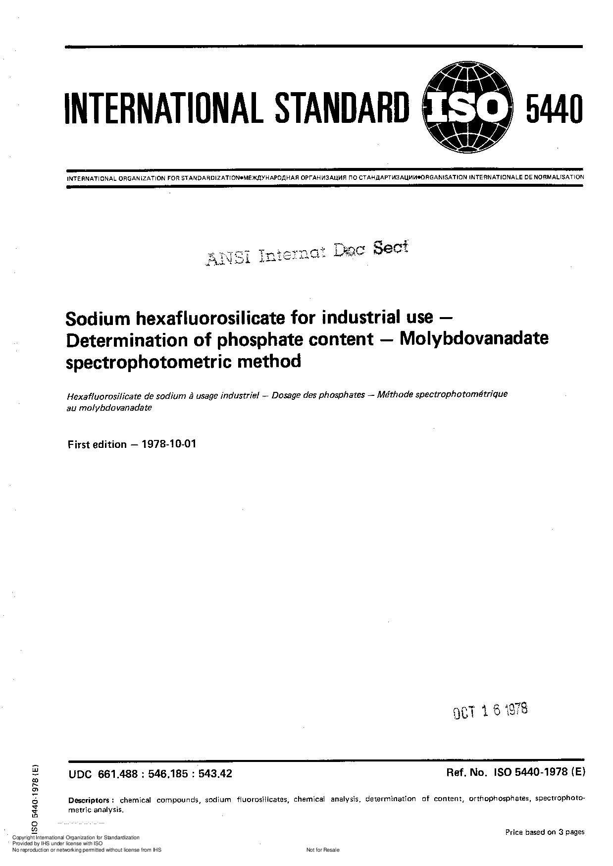 ISO 5440:1978封面图