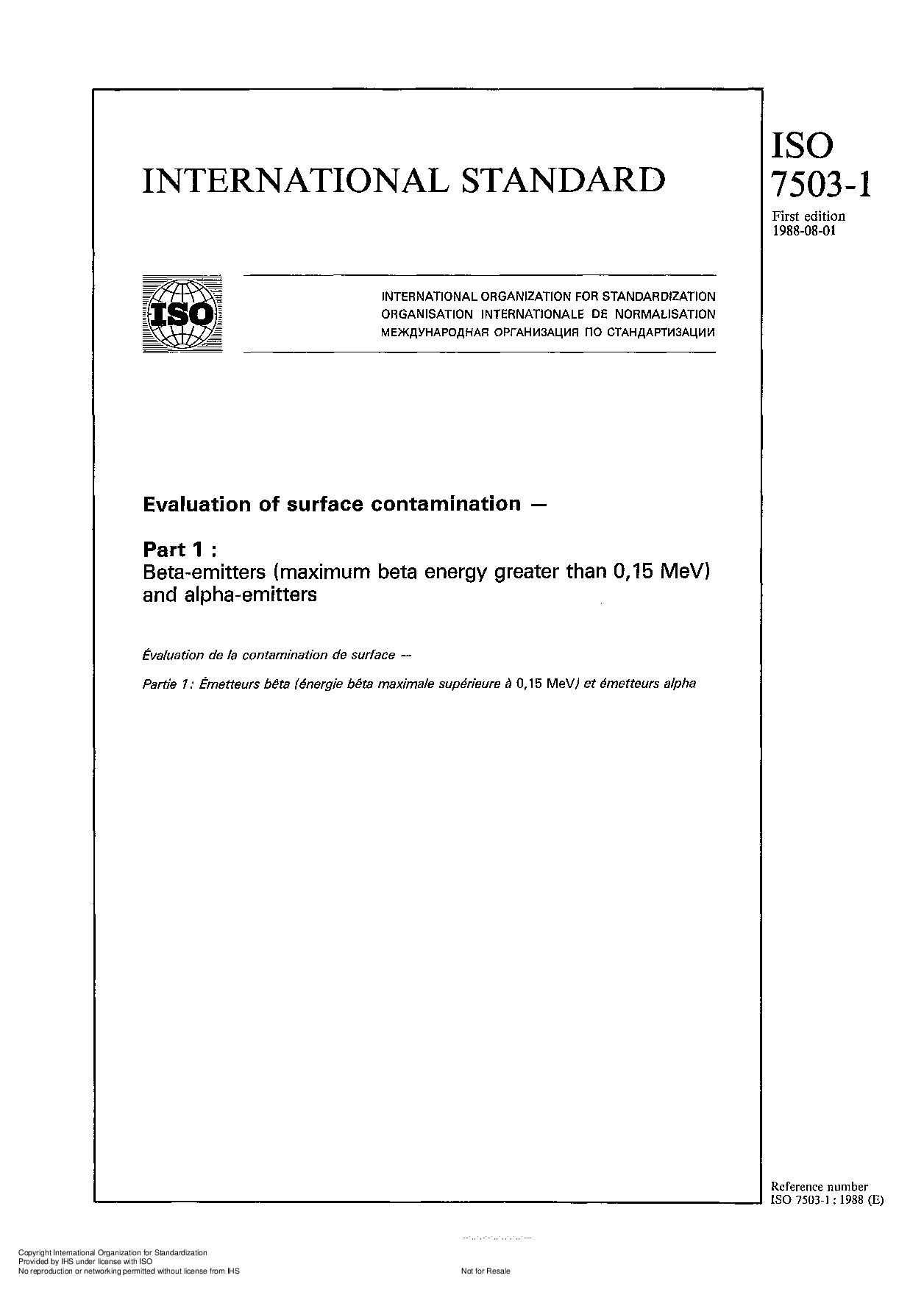 ISO 7503-1:1988封面图