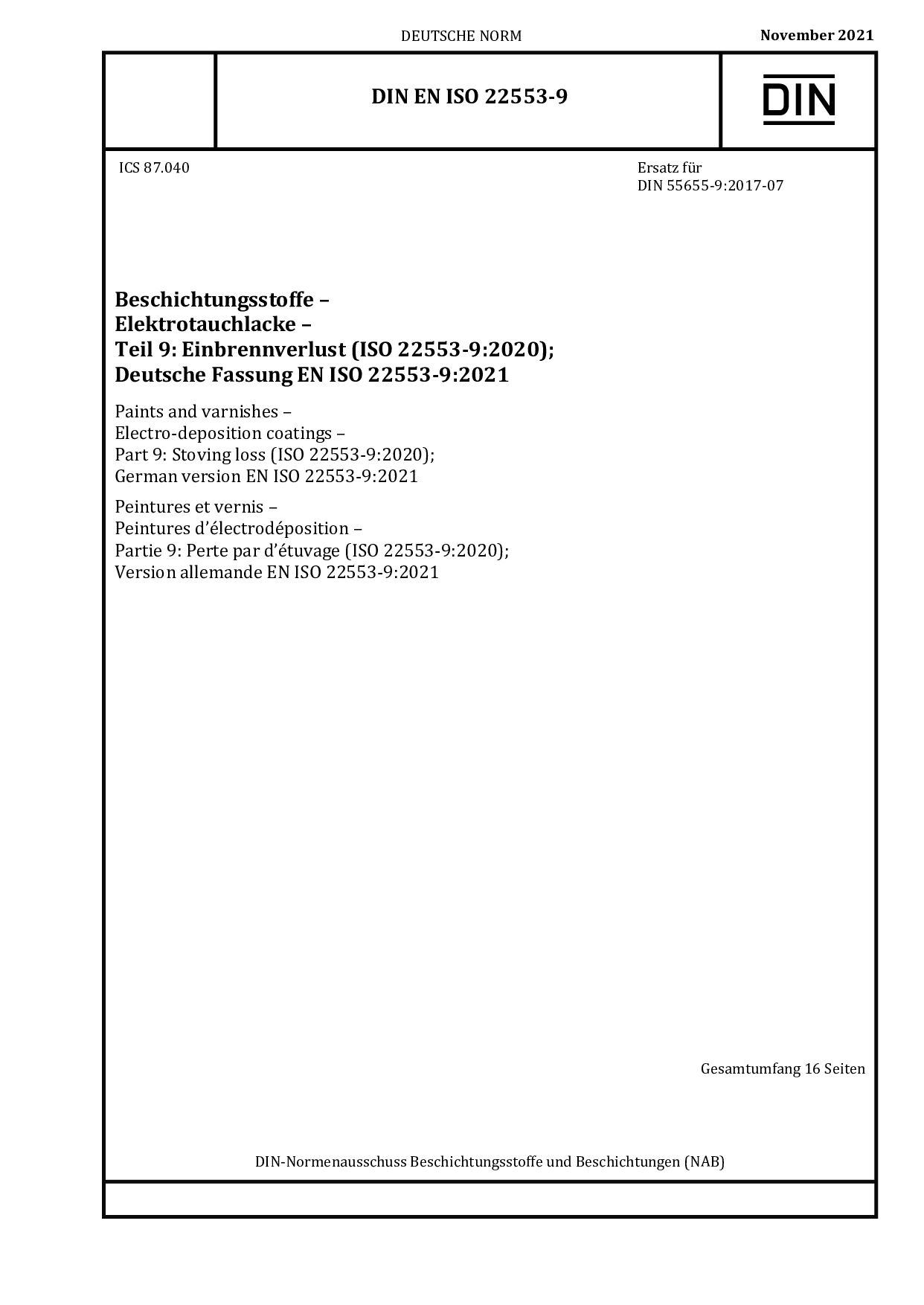 DIN EN ISO 22553-9:2021-11封面图