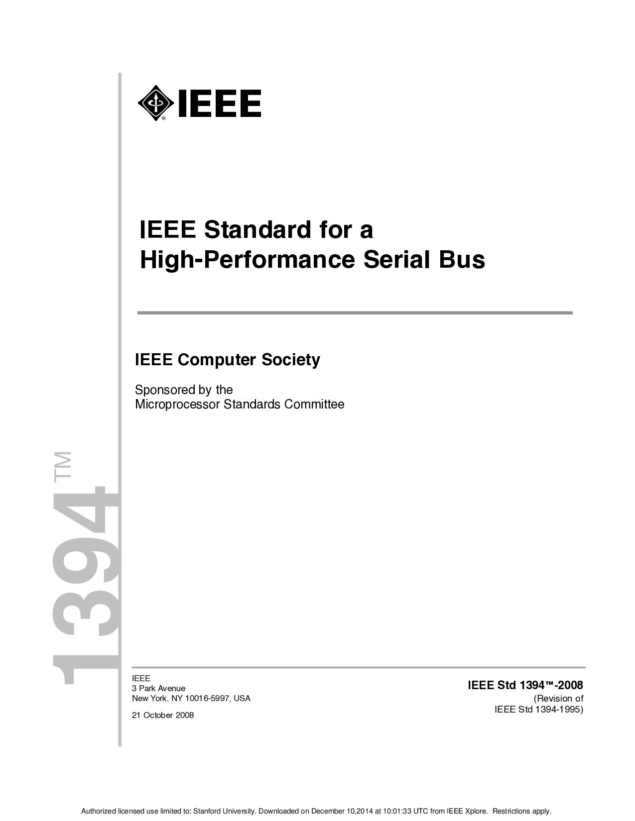 IEEE Std 1394-2008封面图