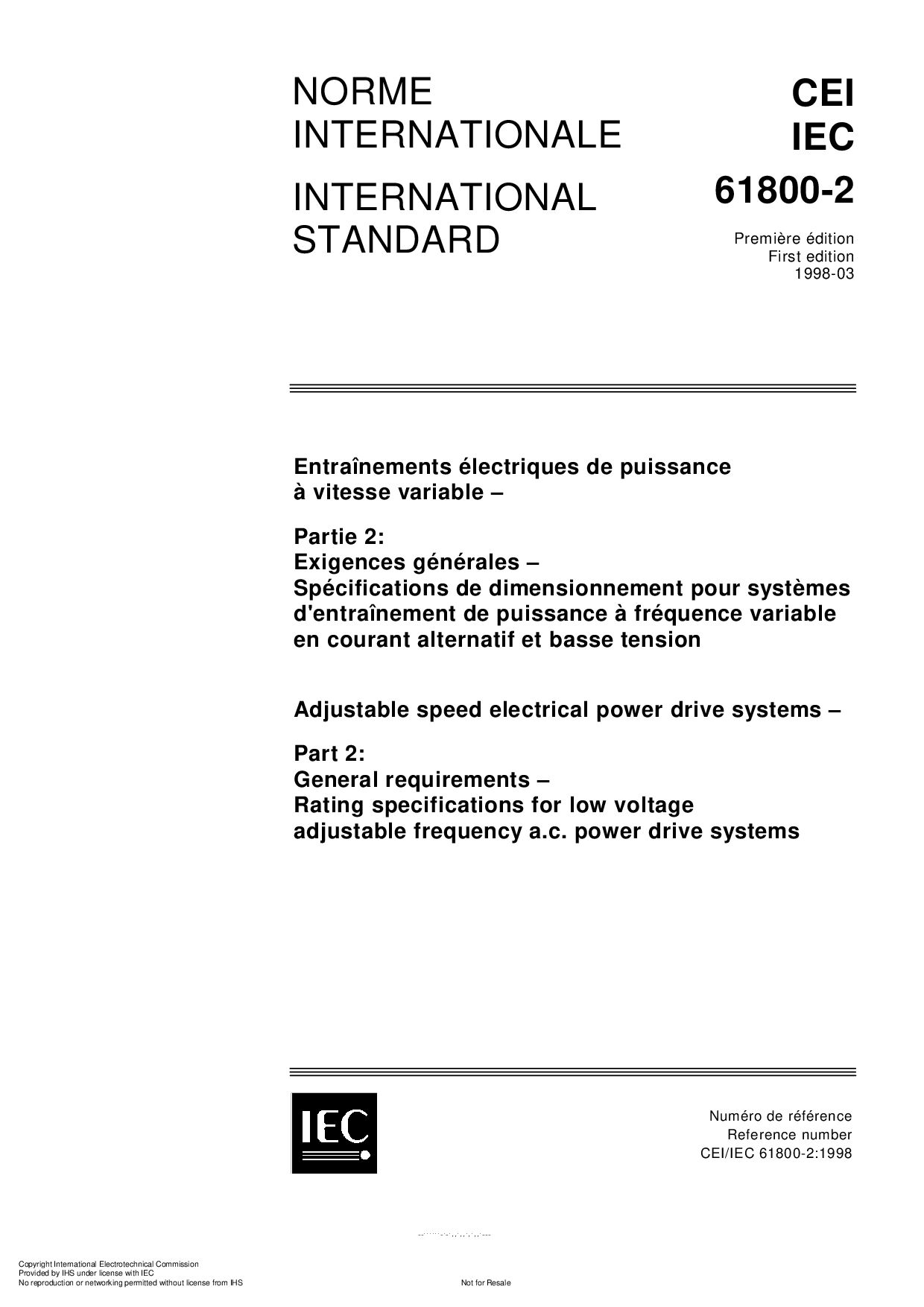 IEC 61800-2:1998封面图
