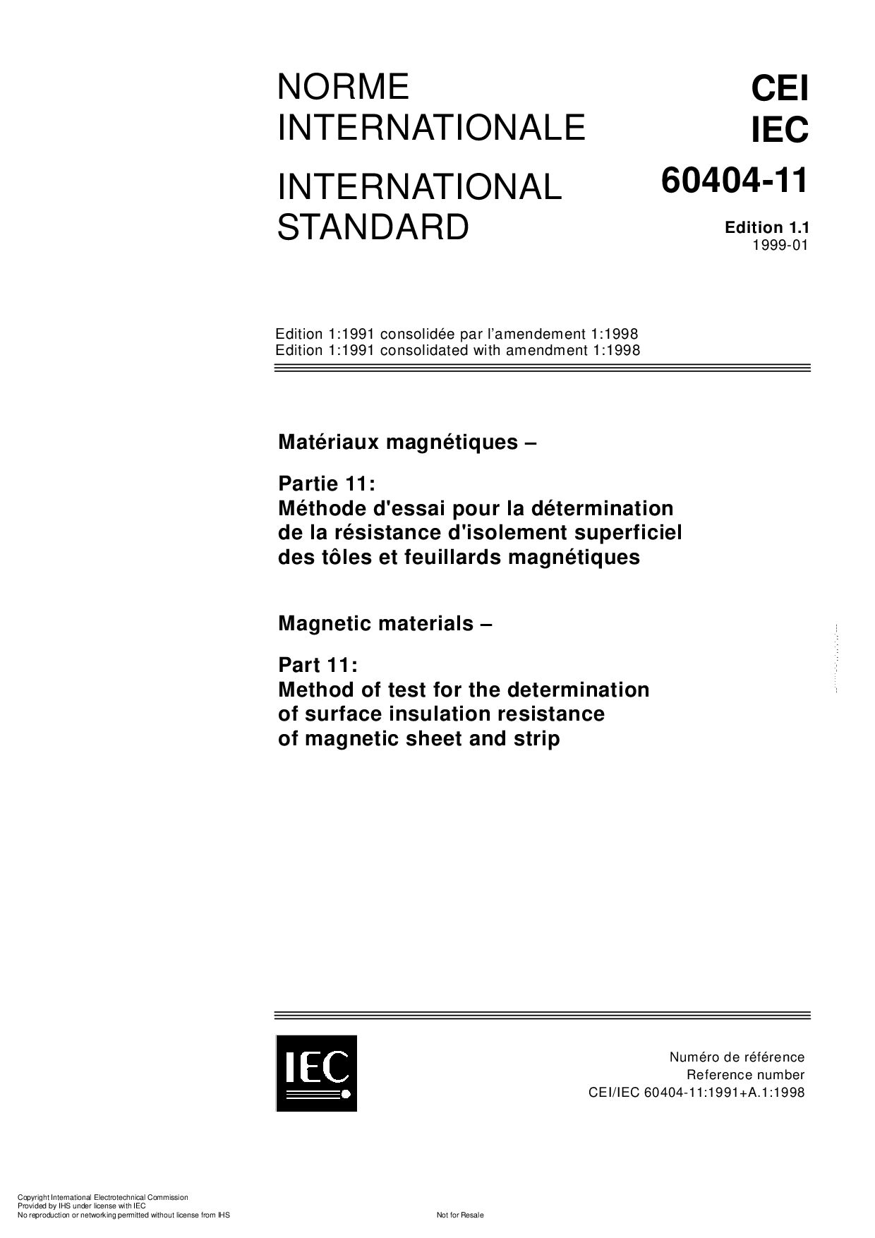 IEC 60404-11:1999