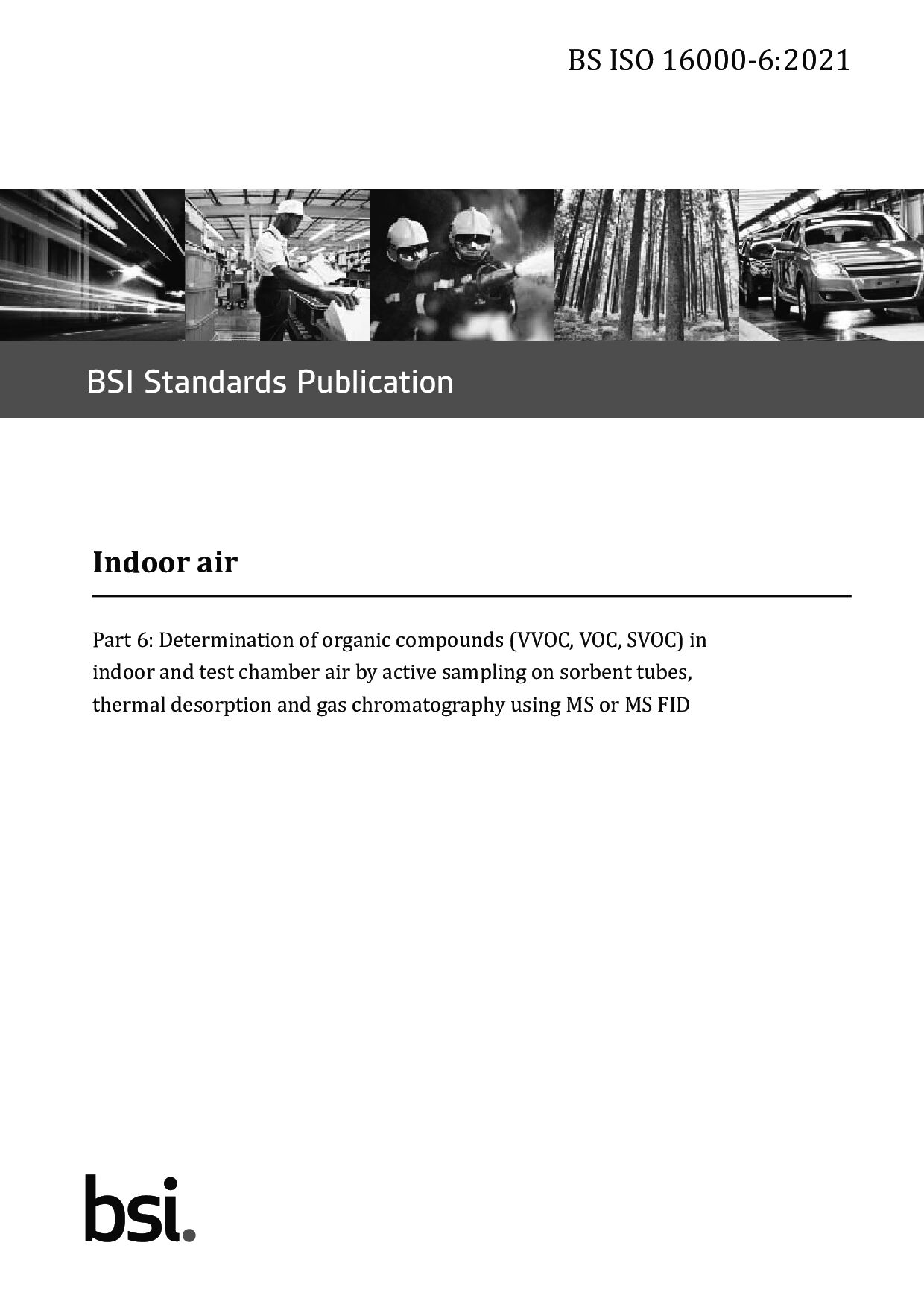 BS ISO 16000-6:2021封面图