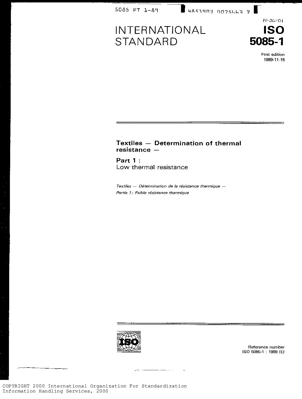 ISO 5085-1:1989封面图
