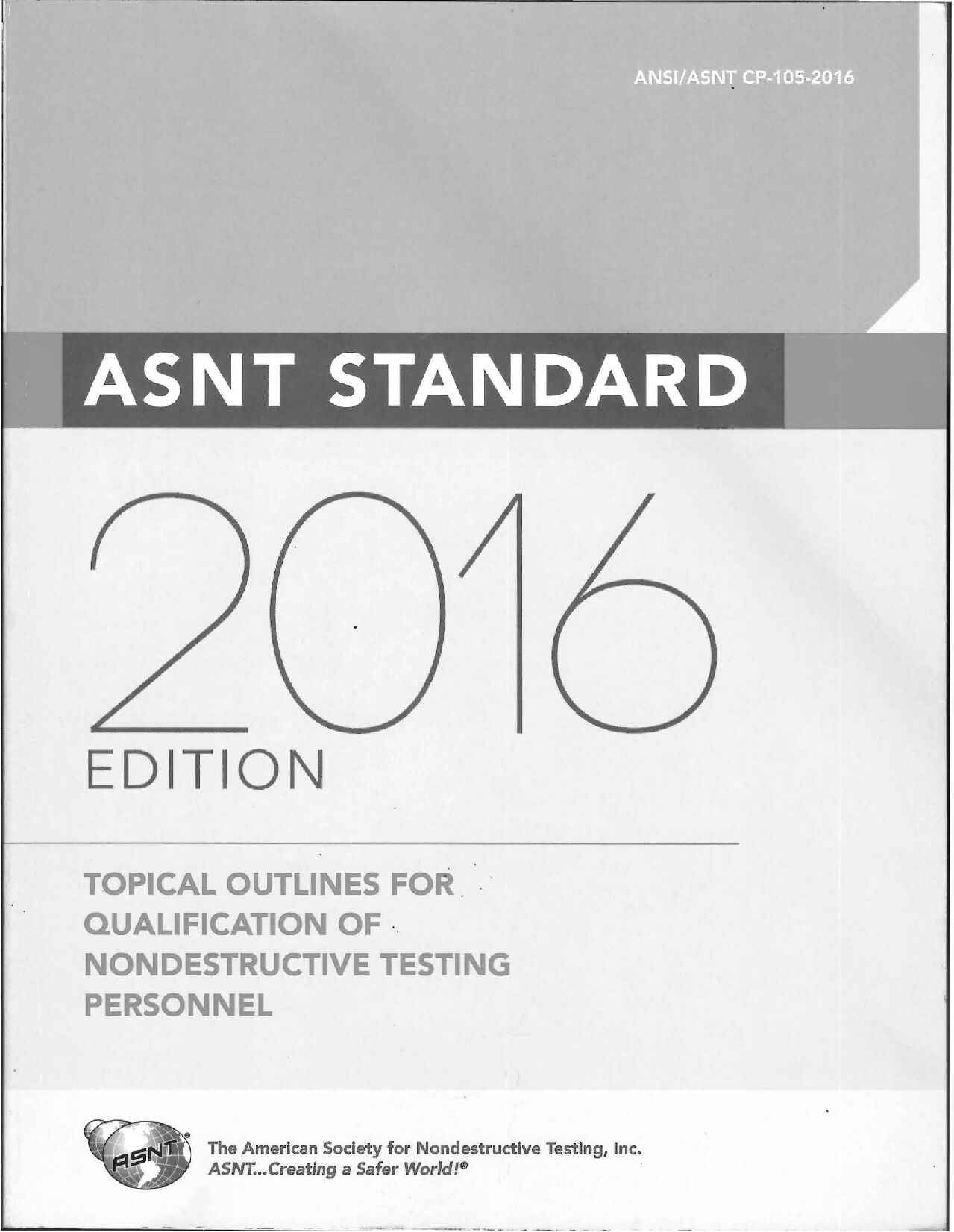 ASNT Std CP-105-2016封面图