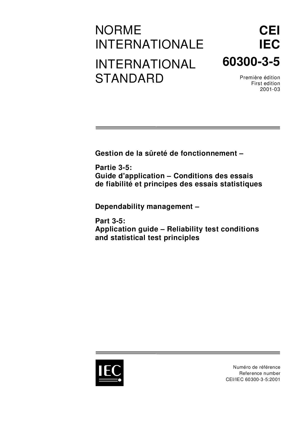 IEC 60300-3-5:2001