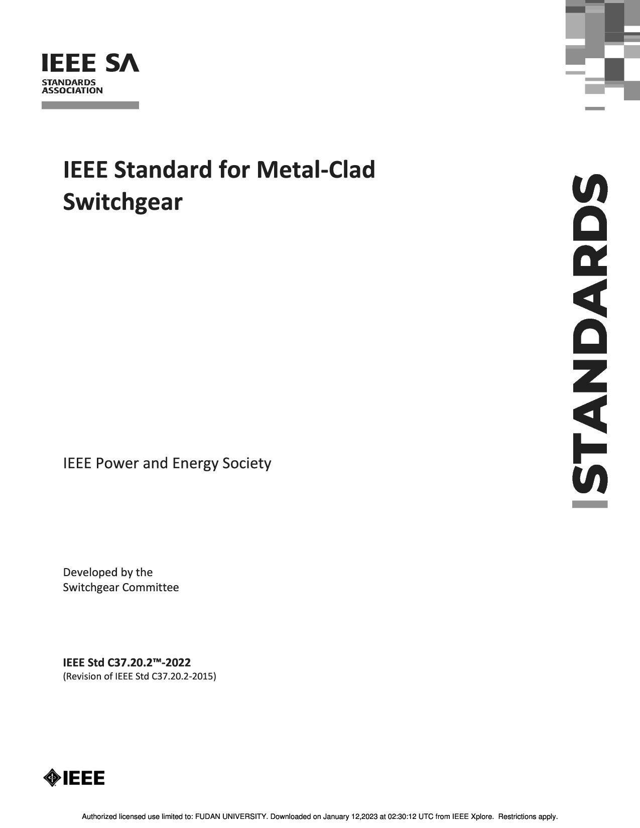 IEEE Std C37.20.2-2022封面图