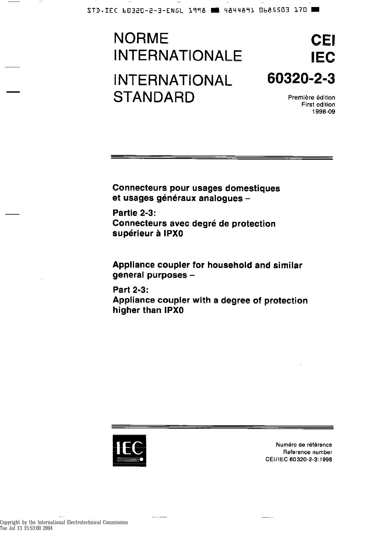 IEC 60320-2-3:1998封面图
