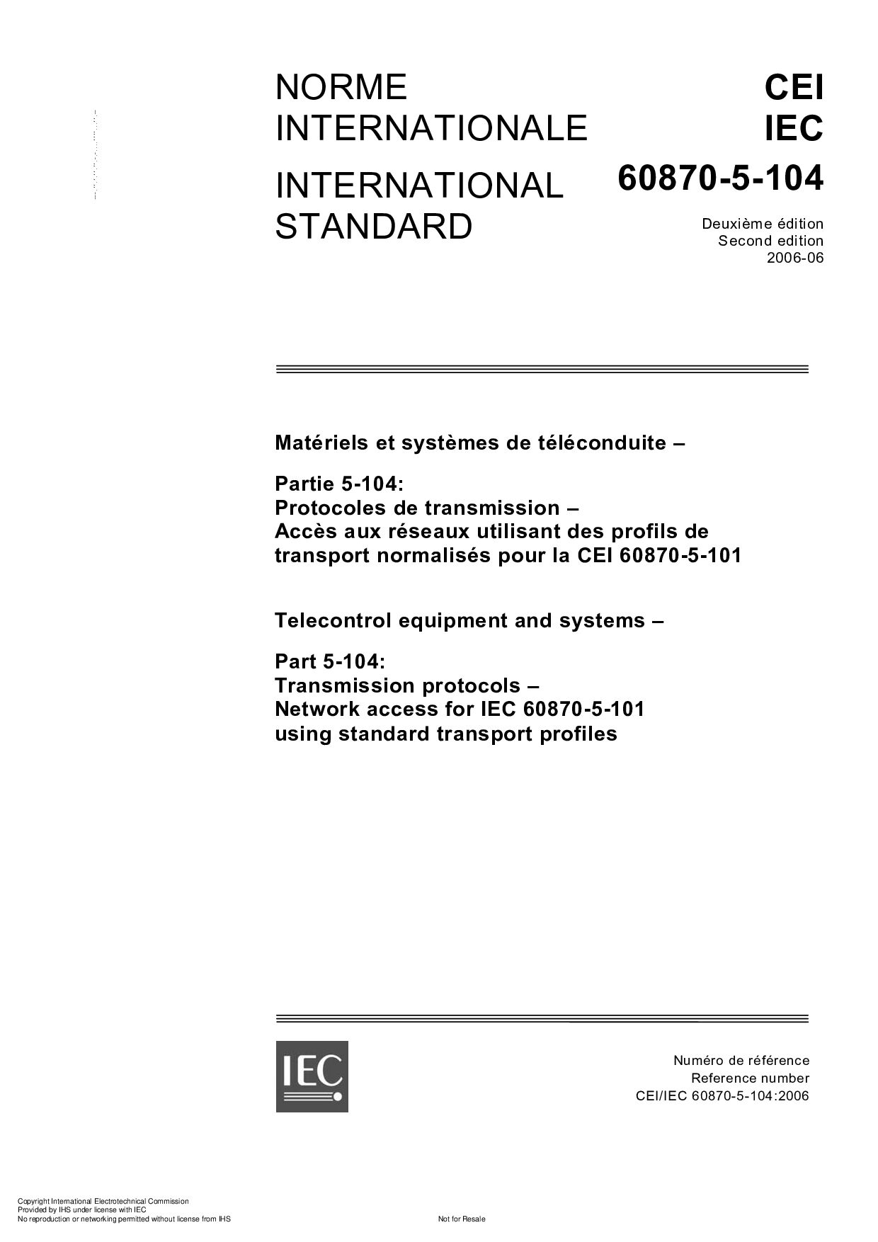 IEC 60870-5-104:2006封面图