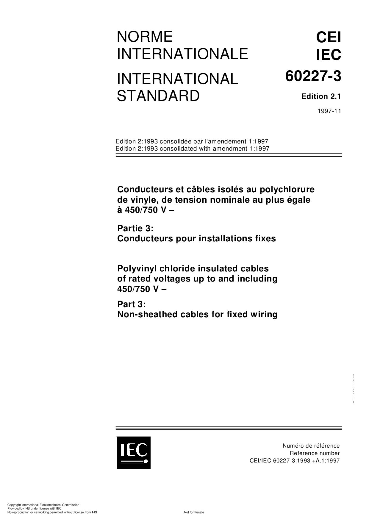 IEC 60227-3:1997