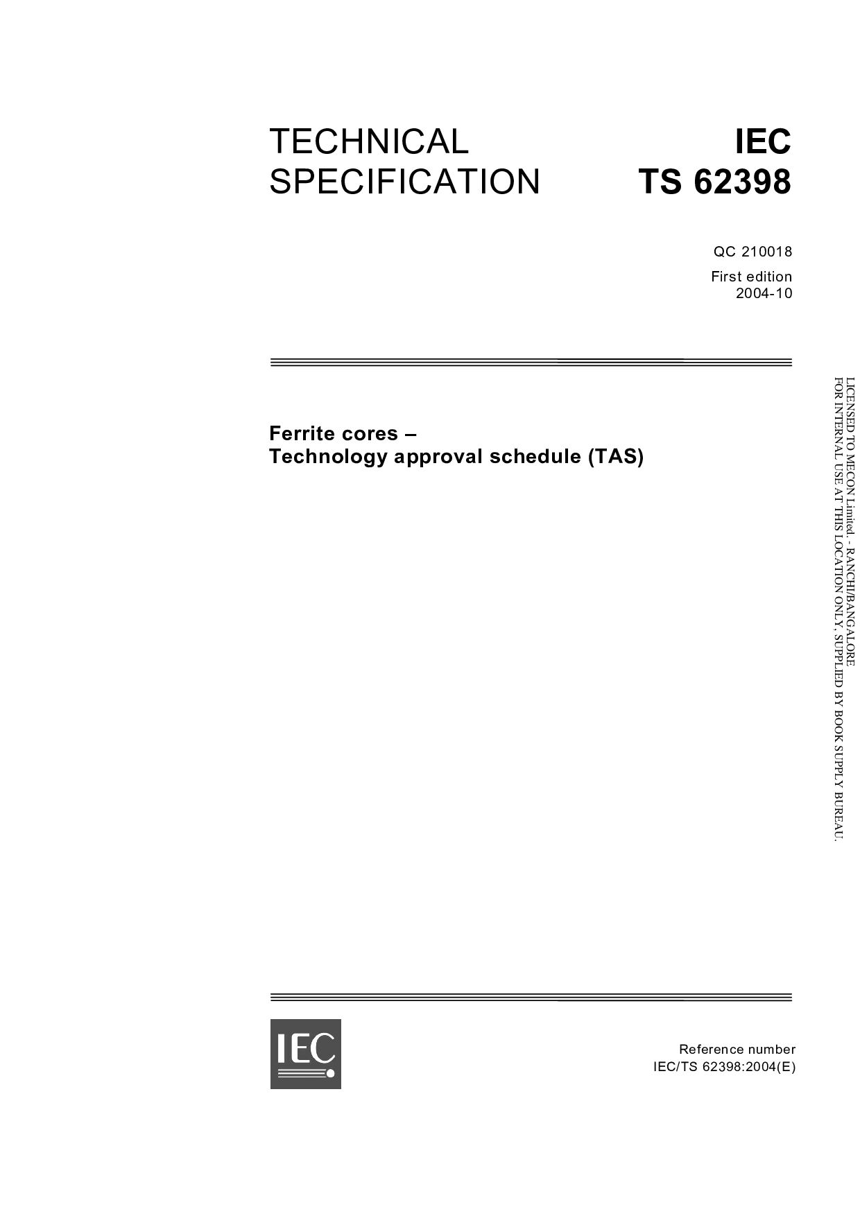 IEC TS 62398:2004封面图