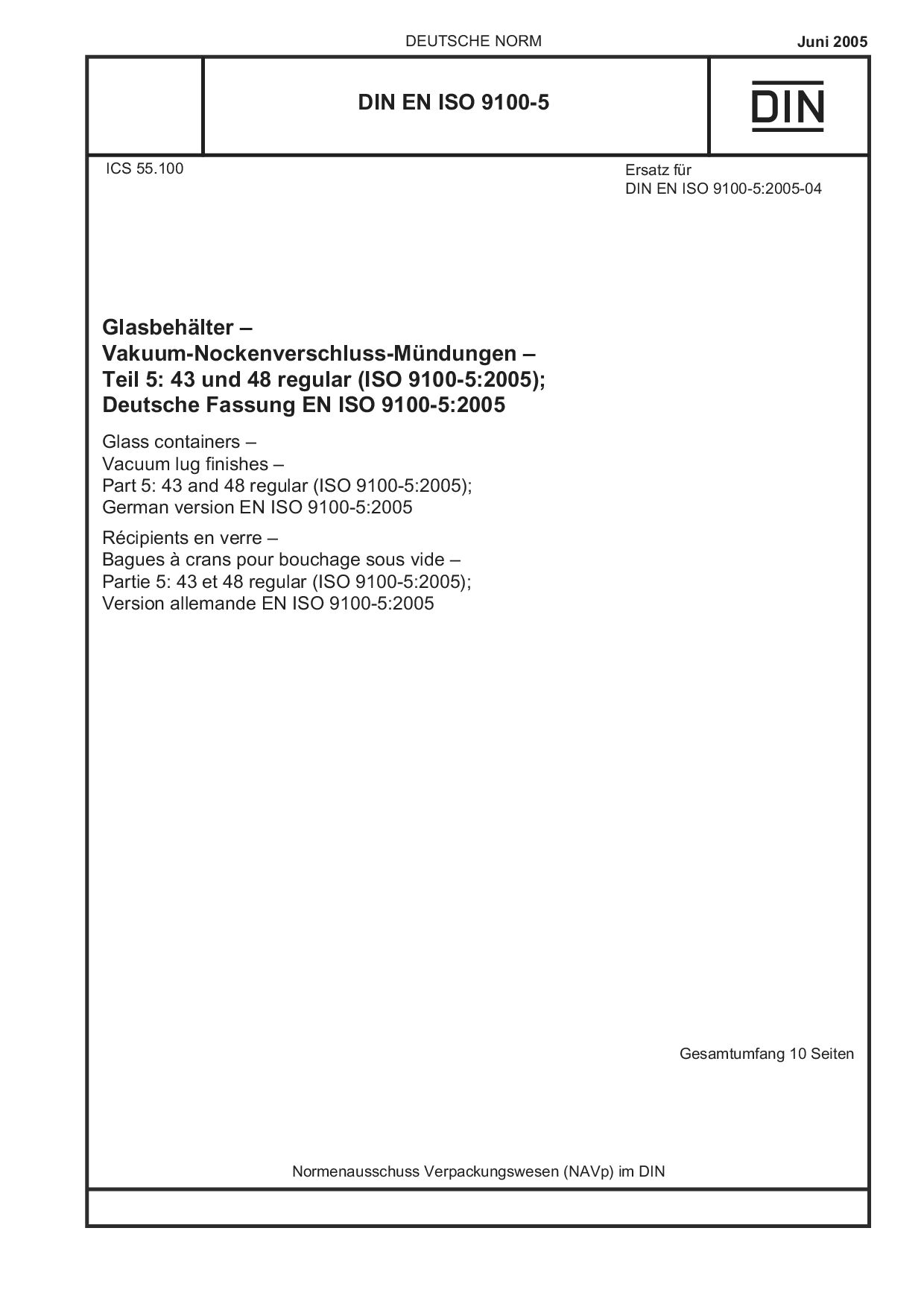 DIN EN ISO 9100-5:2005封面图