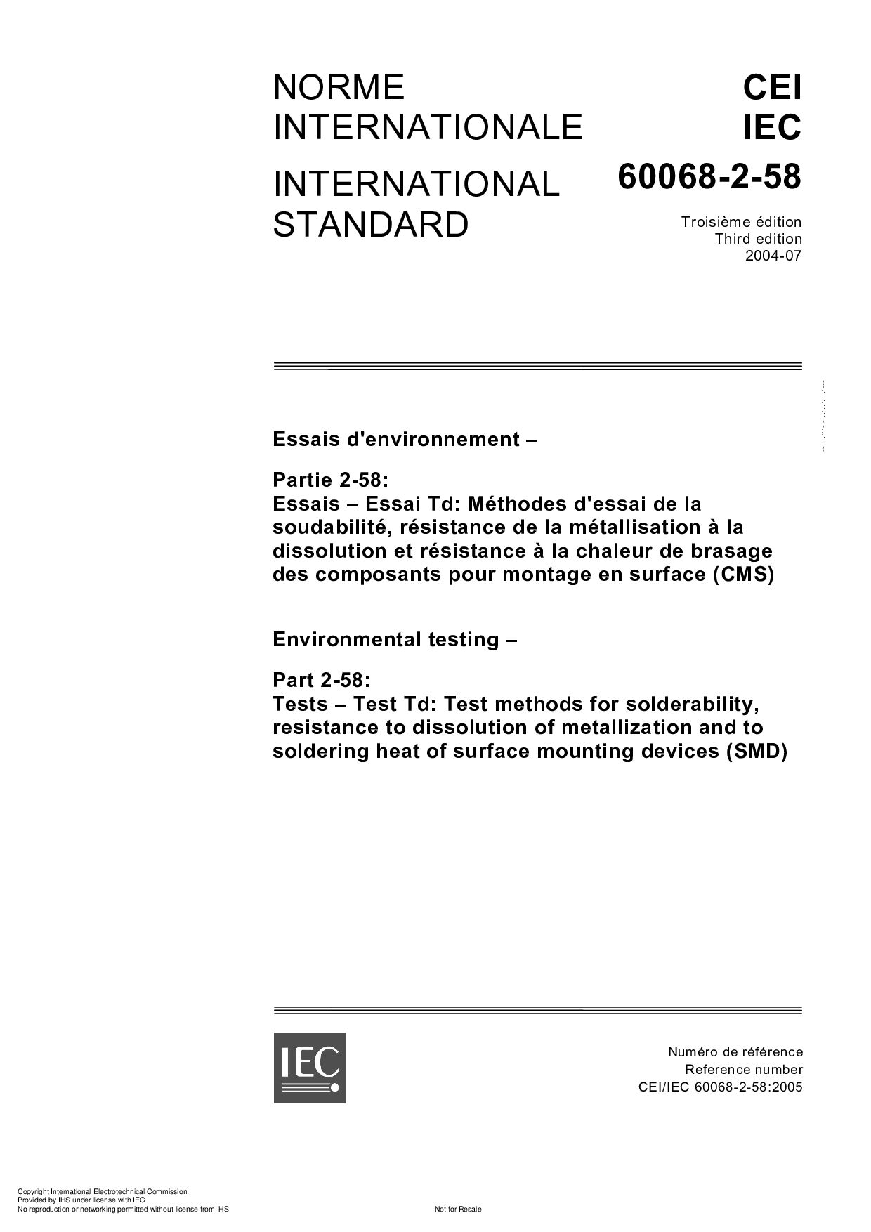 IEC 60068-2-58:2005