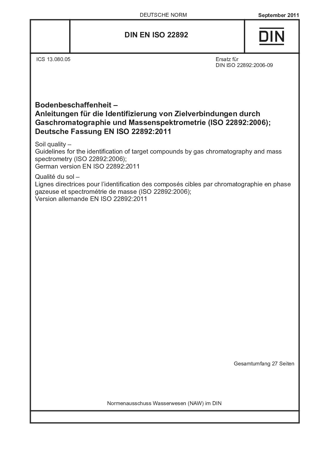 DIN EN ISO 22892:2011封面图