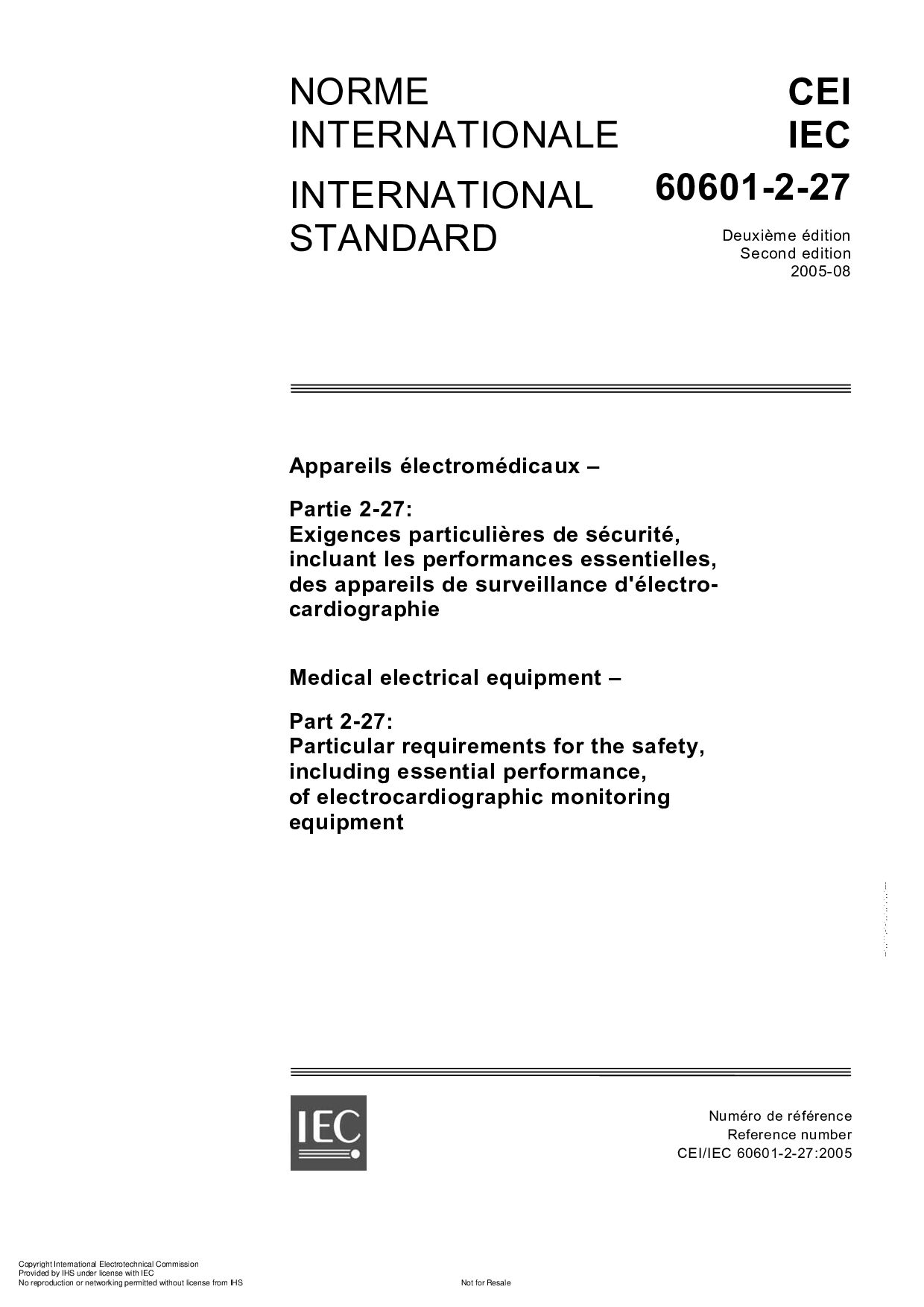 IEC 60601-2-27:2005封面图