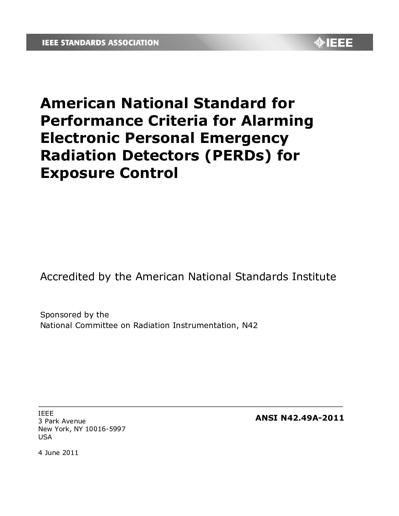 IEEE/ANSI N42.49A-2011封面图