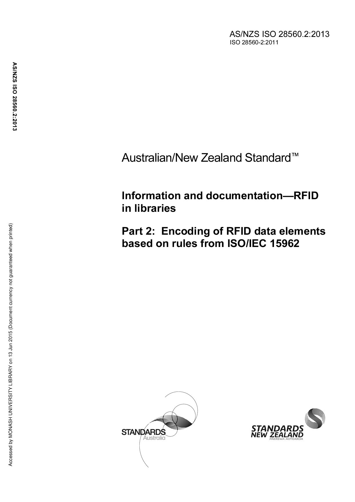 AS/NZS ISO 28560.2:2013封面图