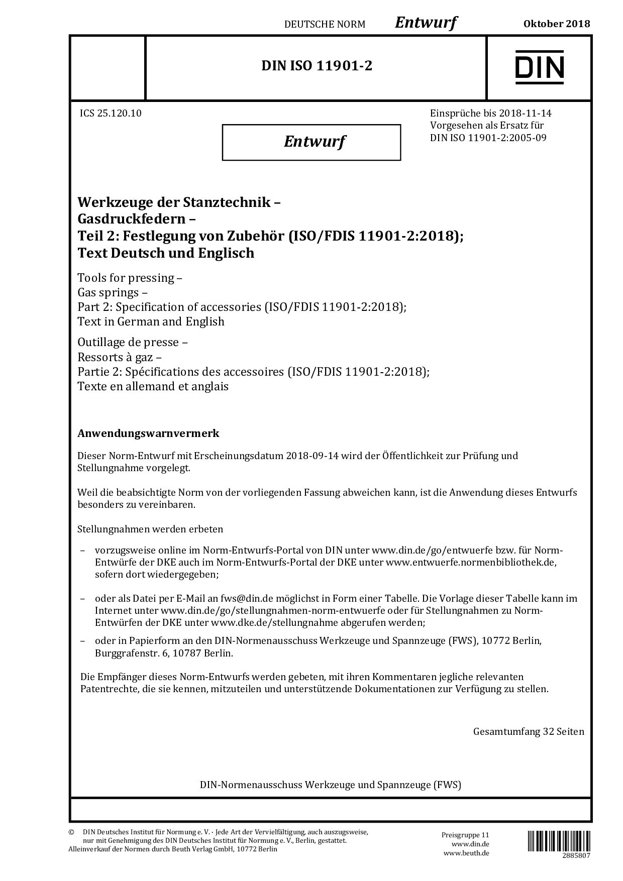 DIN ISO 11901-2 E:2018-10封面图
