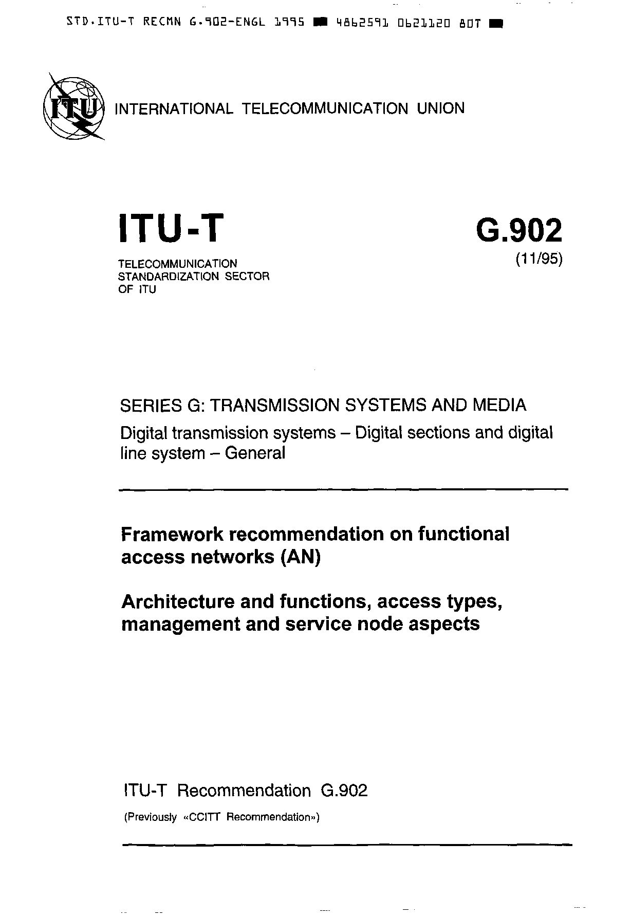 ITU-T G.902-1995封面图