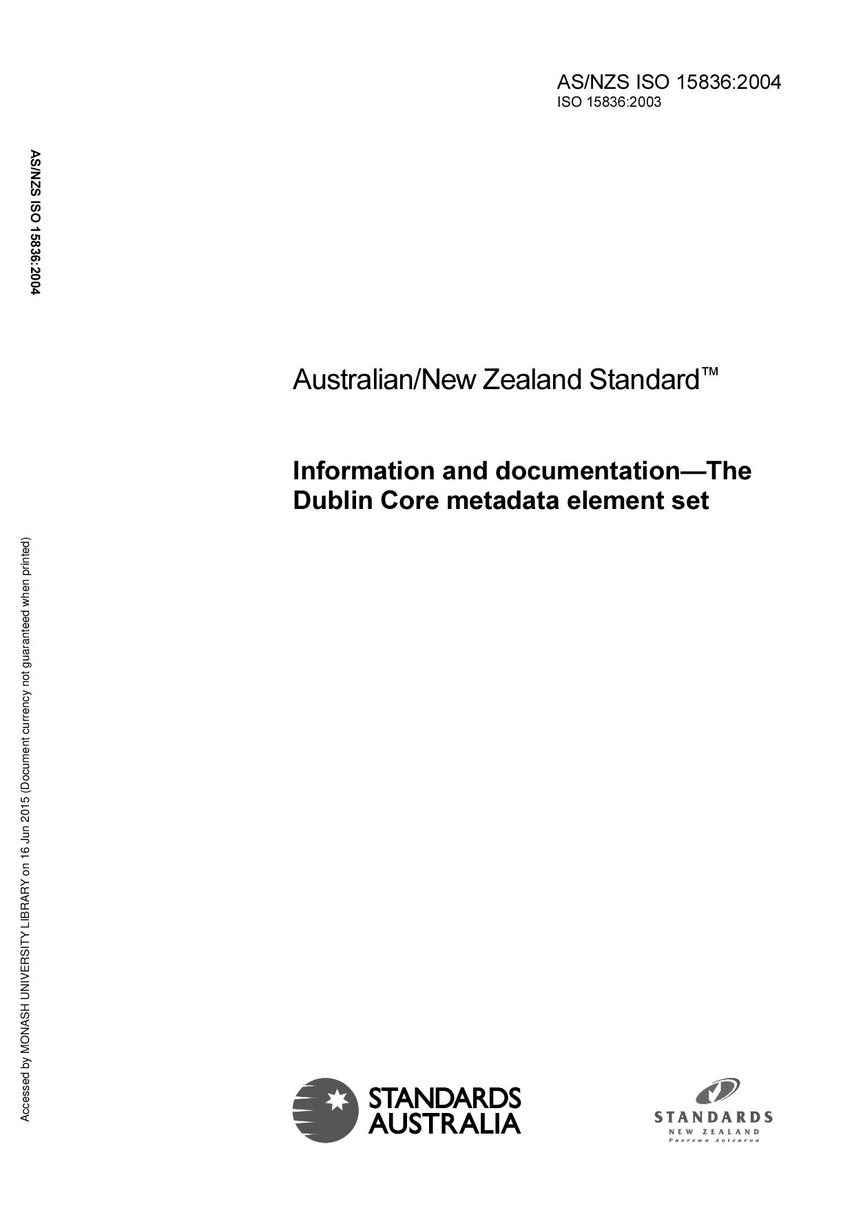 AS/NZS ISO 15836:2004