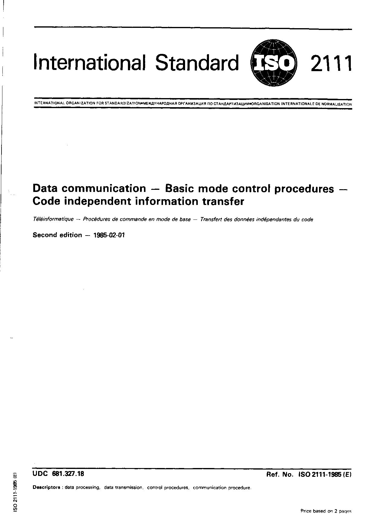 ISO 2111:1985封面图