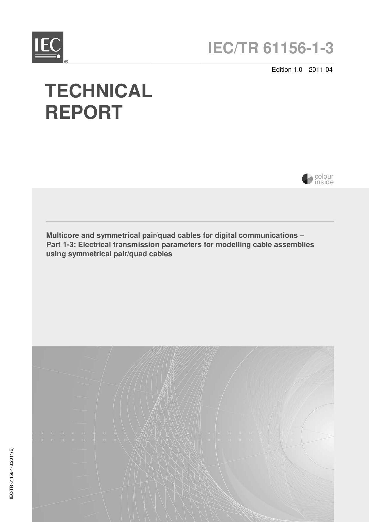 IEC TR 61156-1-3:2011封面图