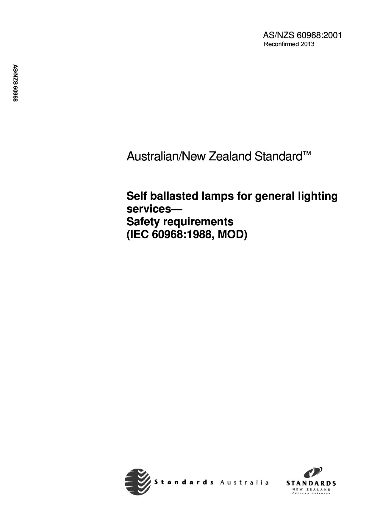 AS/NZS 60968:2001(R2013)封面图